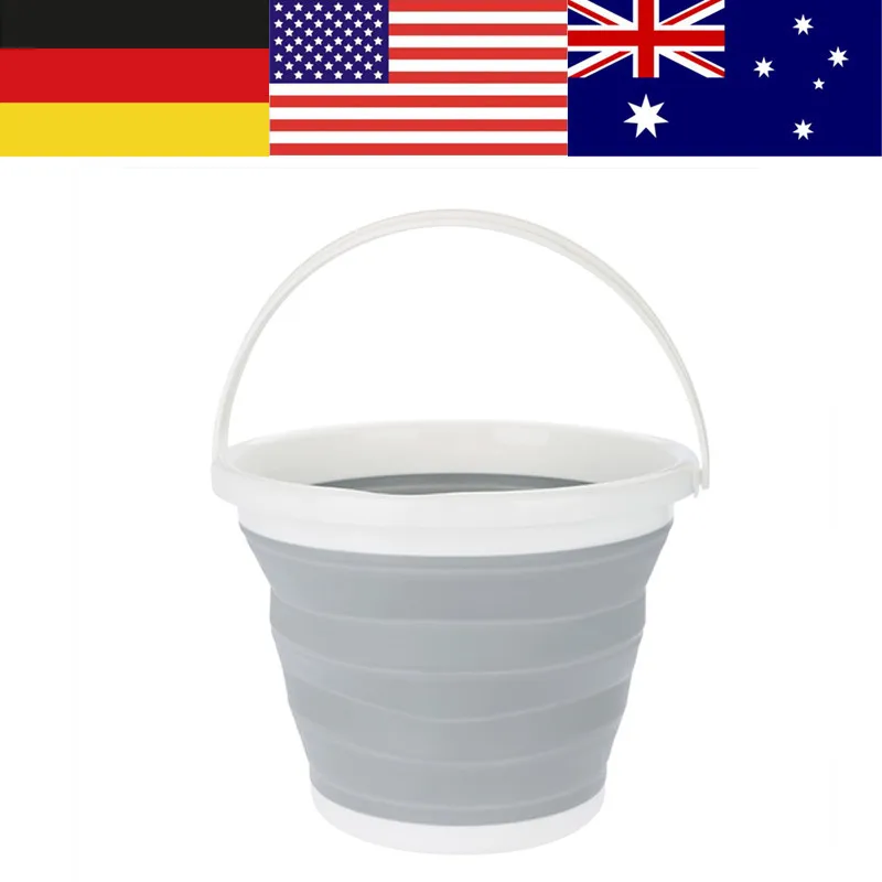 10L Folding Collapsible Plastic Bucket Kitchen Garden Portable Camping