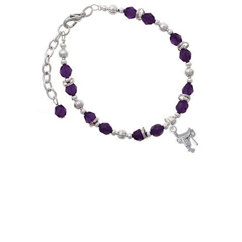 English Saddle Purple Beaded Bracelet