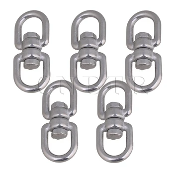 

CNBTR Stainless Steel 304 Double D Shape Eye to Eye Swivel Hook M4 Pack of 5