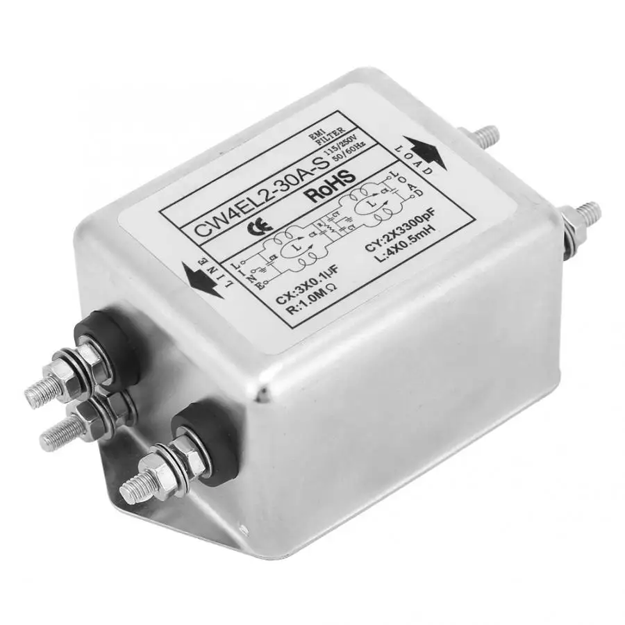 CW4EL2 30A S однофазный мощный EMI фильтр источник питания 115 В/250 В 50/60 Гц