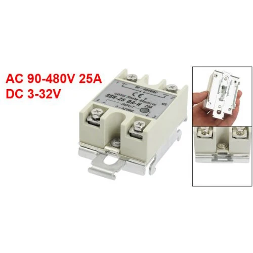 LHLL- Solid State Relay SSR-25DA-H 25A 3-32V DC 90-480V AC w Heat Sink | Обустройство дома