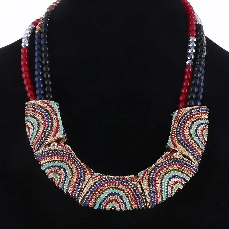 MINHIN, Новое поступление, цветное богемное колье, ожерелье, три слоя, бисерная цепочка, ожерелье для женщин, специальное этническое ожерелье