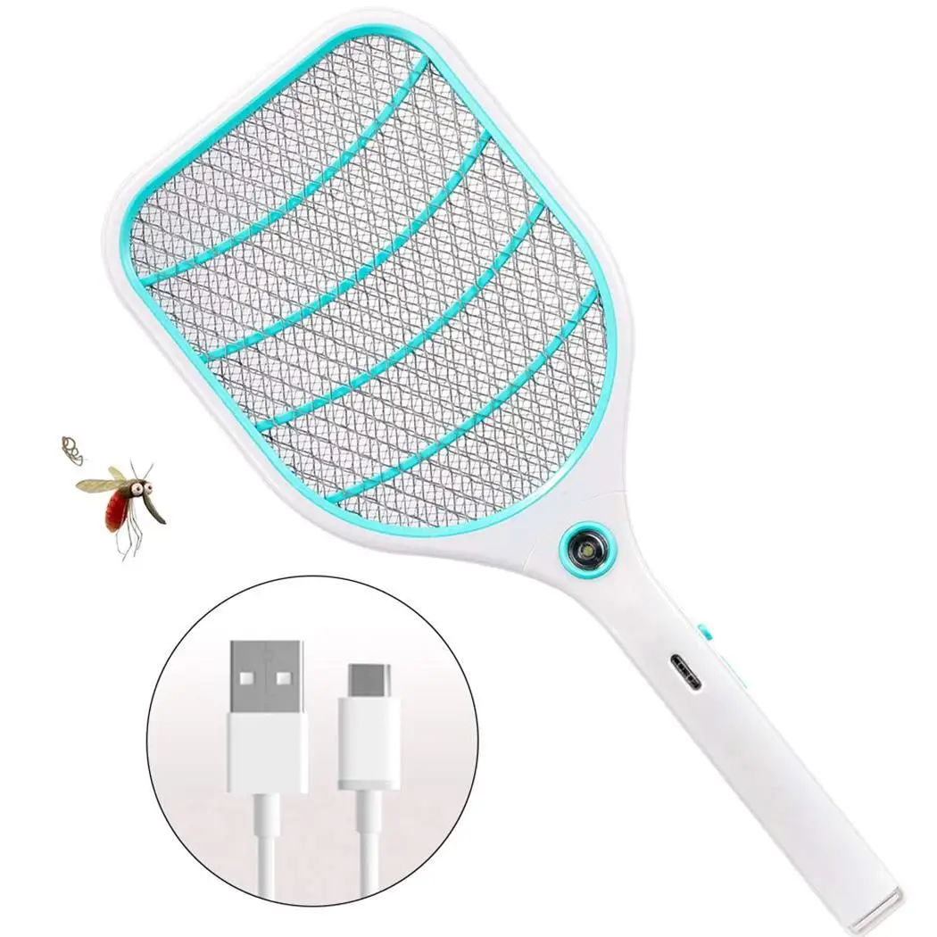 

Electric USB Rechargeable Mosquito Flying Swatter Bug Zapper Racket with LED Illumination Drop Shipping 1000 mAh