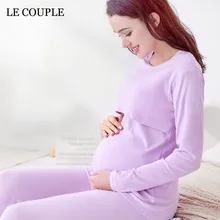 Le Couple Combed Cotton Maternity Nursing Tops font b Pregnancy b font Breastfeeding font b Pyjama