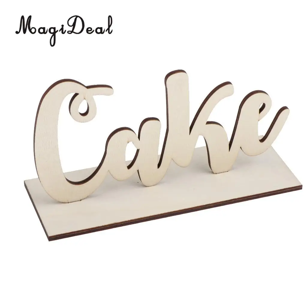 MagiDeal Shabby Chic Freestanding Wooden Cake Table Sign Wedding Birthday Reception Party Decor