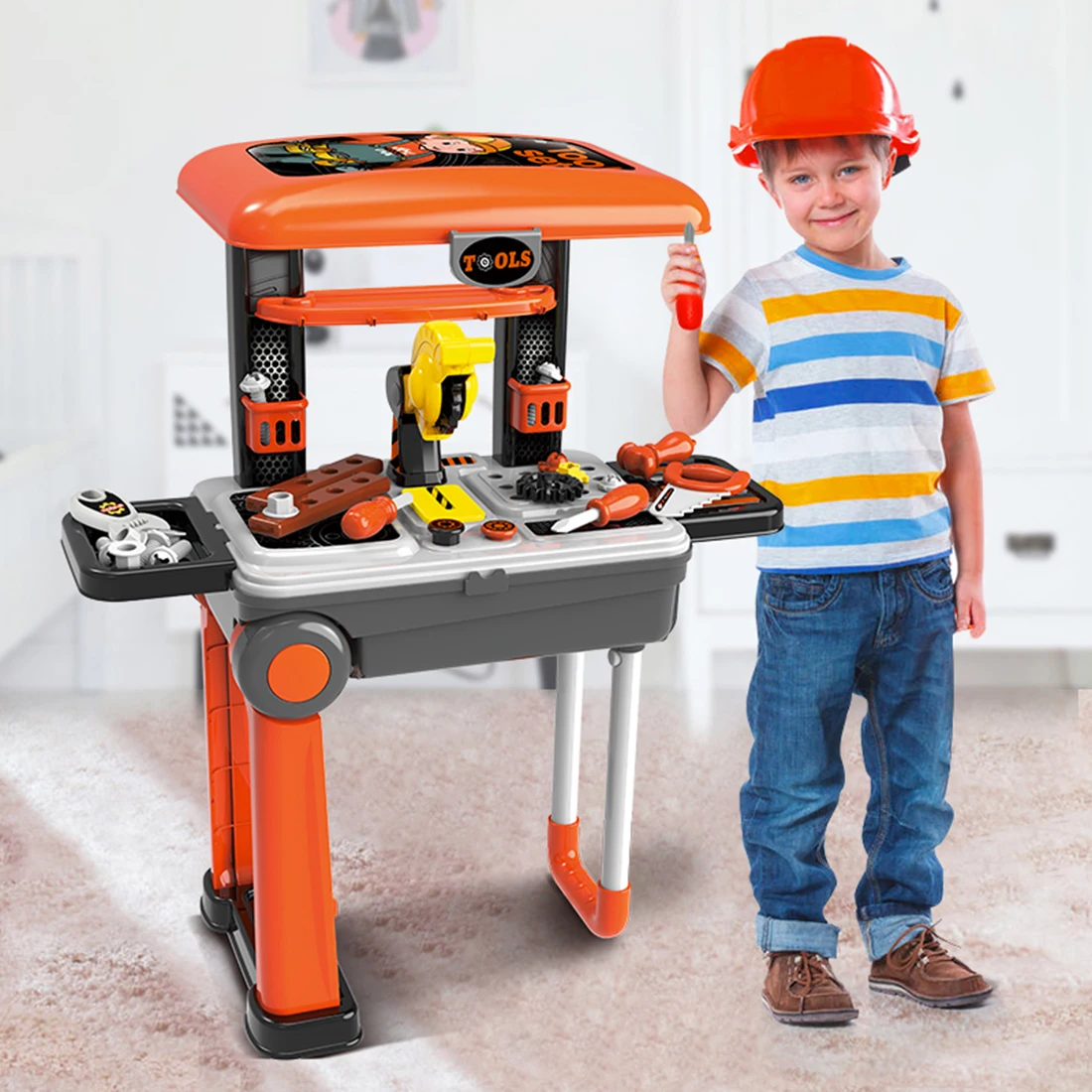Ferramenta de Reparo Alta Qualidade Crianças Mini Trolley Case Brinquedos Conjunto Oficina Playset Pais Presente Educacional Interativo Abs