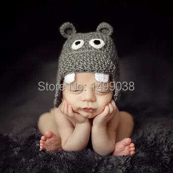 

Kids bonnet Newborn photo prop, hippo newborn/ baby hat