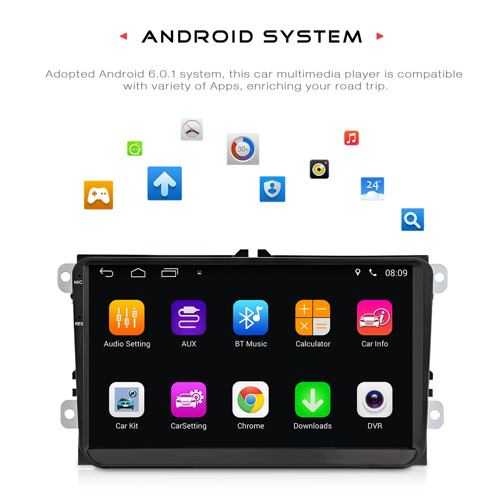 9001 9 дюймов 2 Din Android 6.0.1 Автомобильный мультимедийный плеер Поддержка FM радио gps Wi Fi