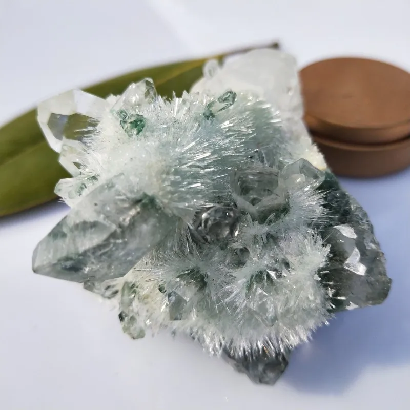 150-250 г натуральный призрак Рок Зеленый фантомный Кристалл кластер необработанный кварцевый камень исцеляющий для рукоделия украшения дома