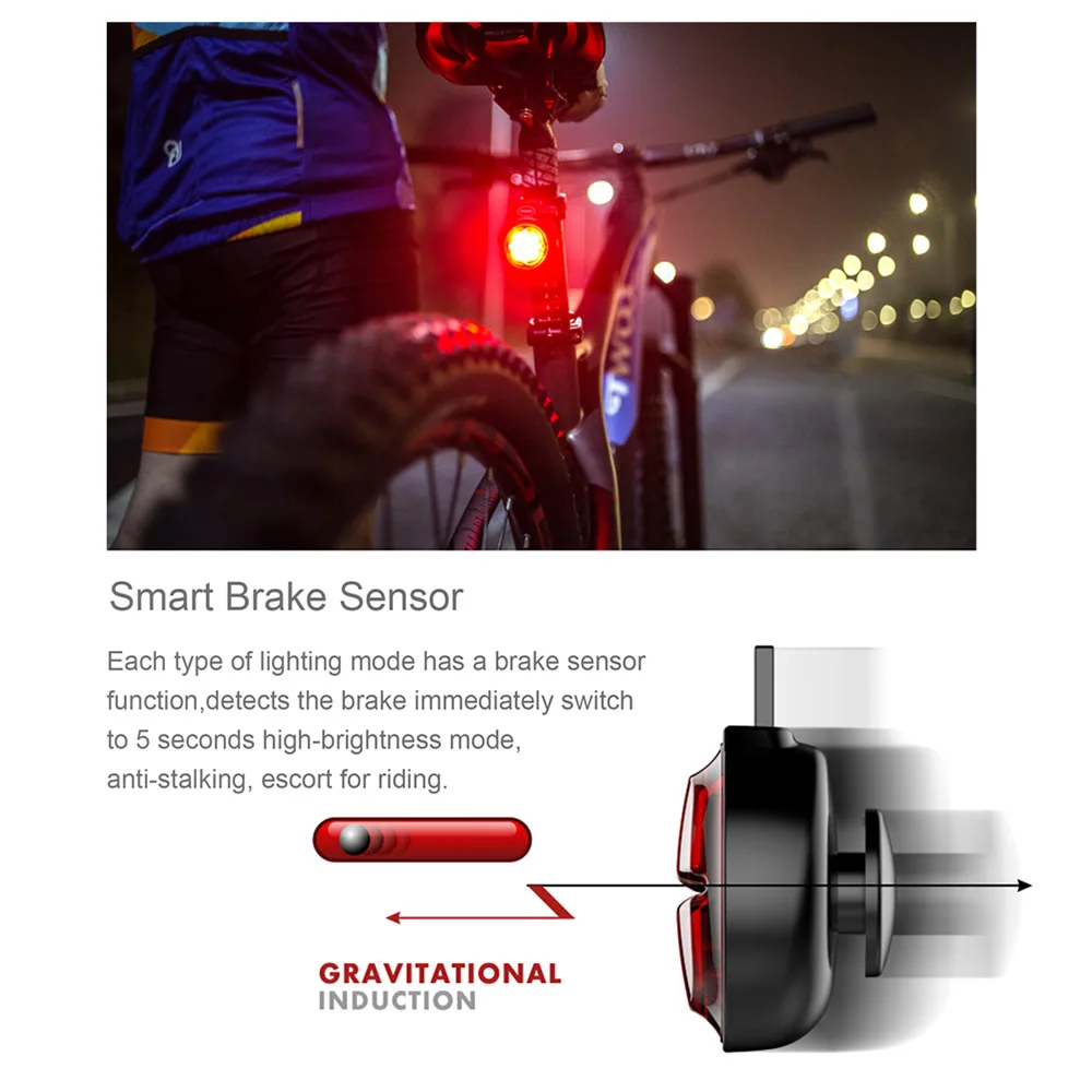 Cheap BIKEIN Mountain Bike LED Flashing Rear Light Safety Tail Lamp Warning Lights For Bicycle USB Charge Cycling Bike Accessories 2