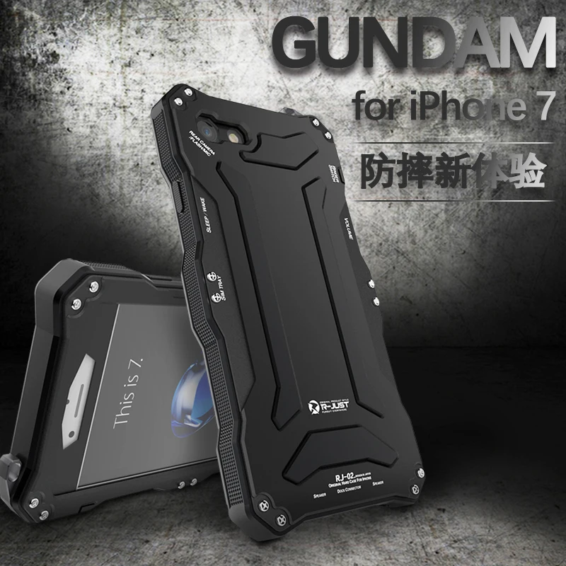 Оригинал R-just metal чехол для iPhone 7 Plus gunдамская Броня Роскошные Три-Защитные чехлы