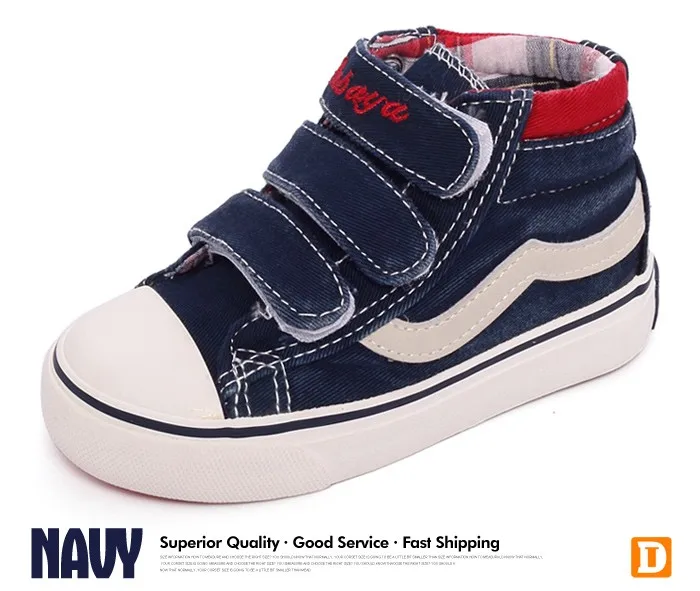 2016 New Jeans Children Shoes Brand Autumn Canvas Patchwork Hook Loop Rubber Kids Shoes Fabric Blue Navy Red Girls  Boys Sneaker 484 (13)