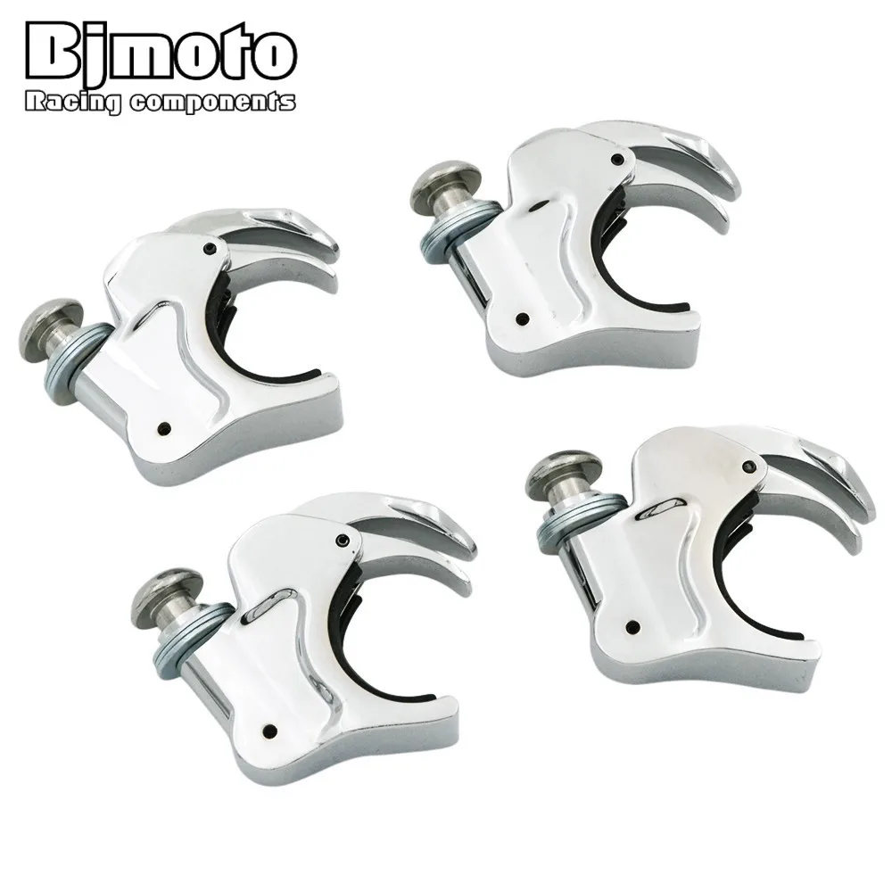BJMOTO 4pcs Detachable Quick Release 39mm Windshield Clamps For Harley Dyna Rocker Sportster