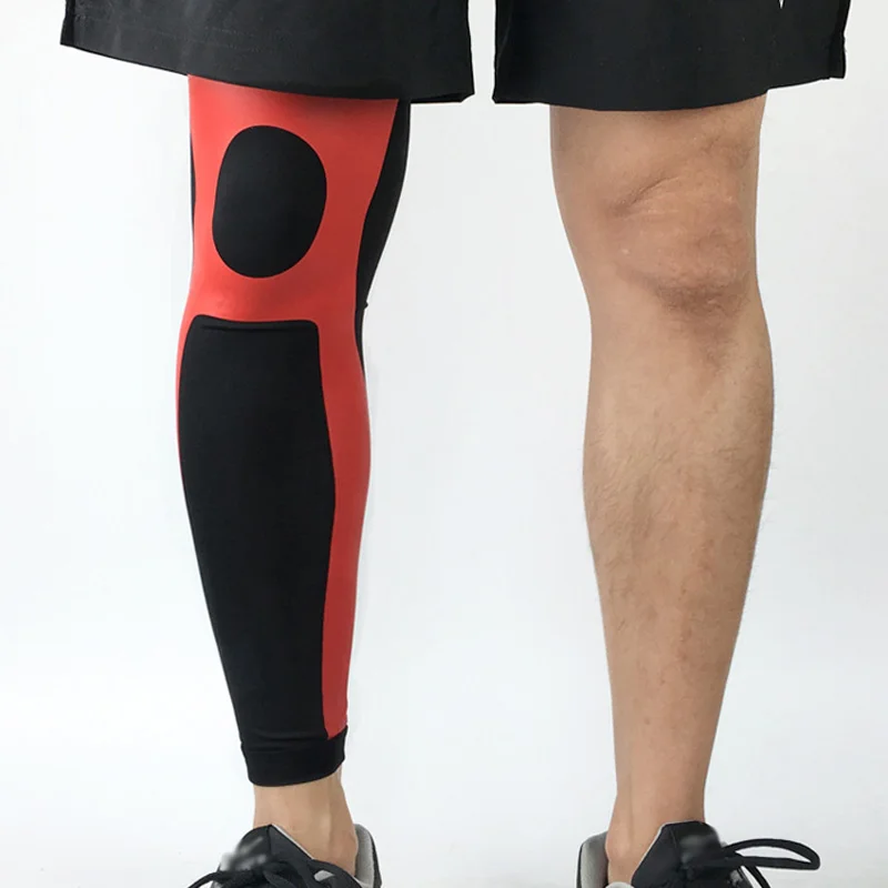 1 шт. Компрессионные рукава для ног наколенники для спорта, бега, баскетбола, восстановления лучшая поддержка ног для мужчин и женщин - Цвет: Red
