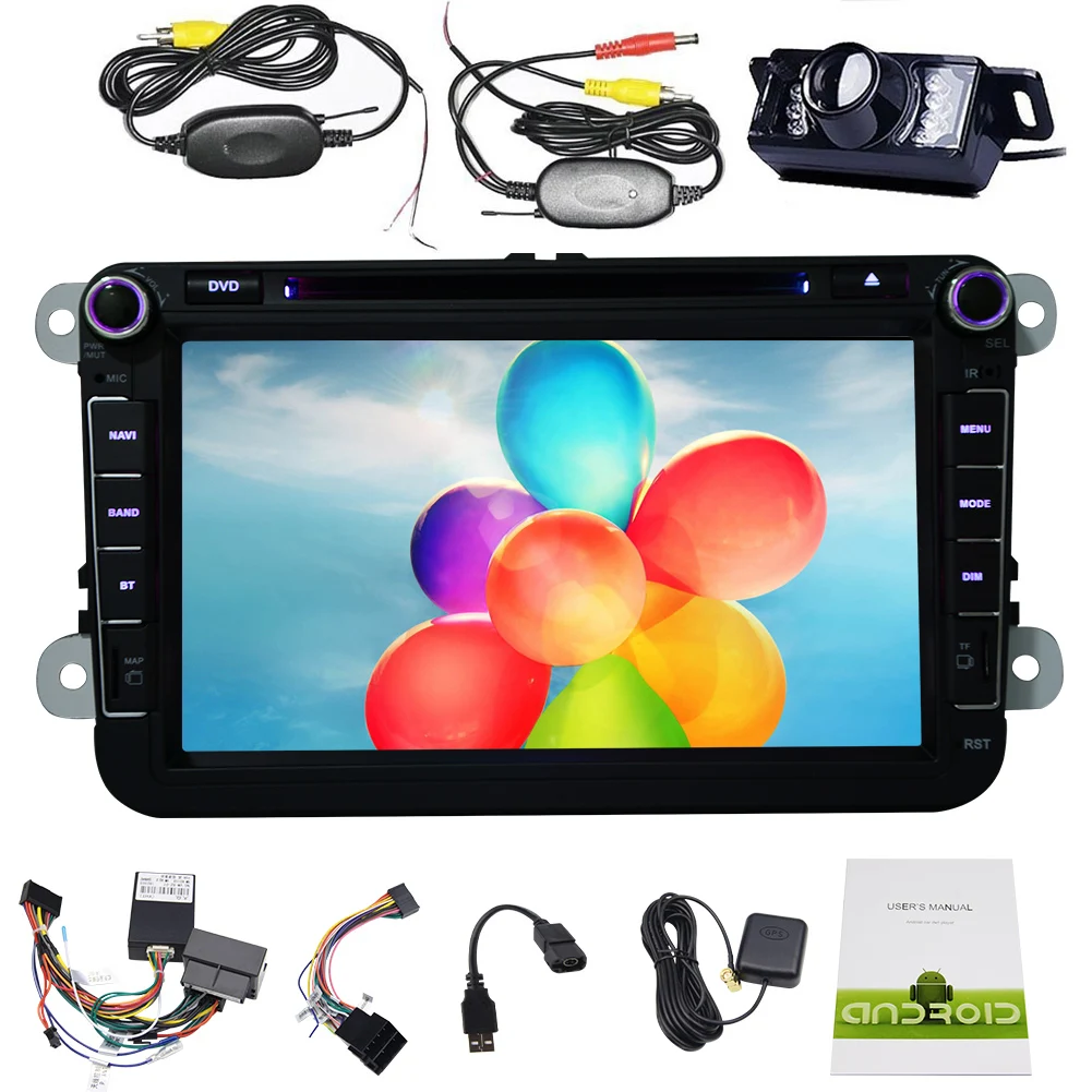 New Quad Core VW Car Radio DVD GPS Wifi Navi Android 5.1 VW GOLF6 POLO JETTA TOURAN EOS PASSAT CC TIGUAN SHARAN SCIROCCO Caddy+3D gps map+Can Bus +Wireless Backup Camera