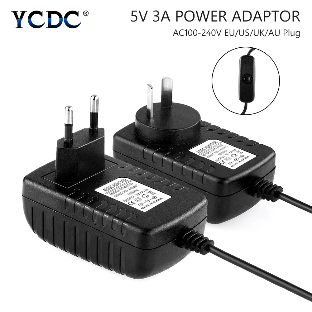 Адаптер Питание стены Зарядное устройство 5V 3A для Raspberry вилки стандартов