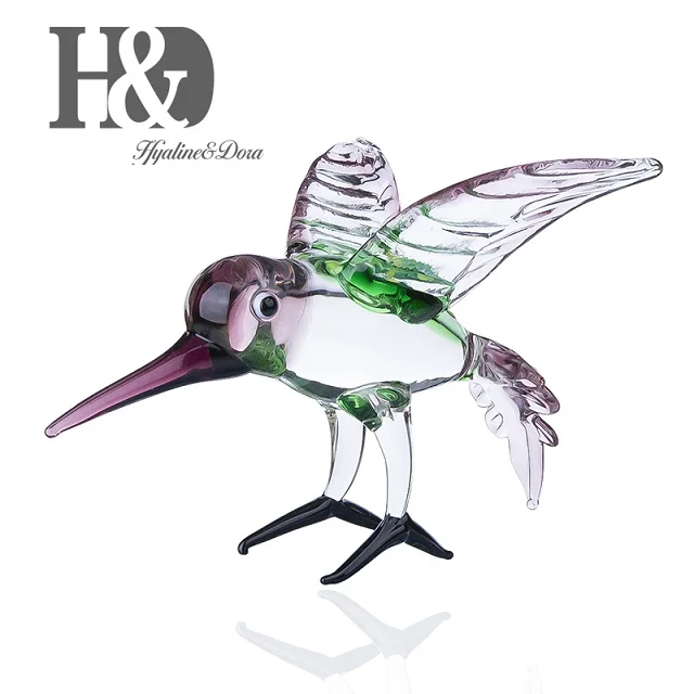 H& D ручная работа птица искусство Стекло выдувная птица фигурка животного коллекционный орнамент сувенир ремесло подарки настольная Скульптура Декор комнаты - Цвет: Type 1