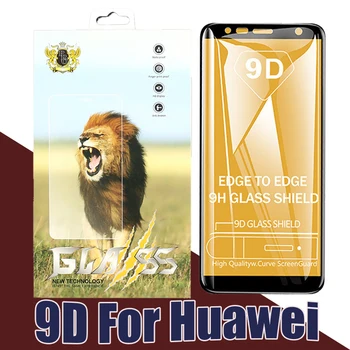 

500pcs 9D Tempered Glass Full Cover For Huawei Nova 6 SE 5T 5i Y9 Y7 Y6 Pro P Smart Protective Screen Protector With New Package