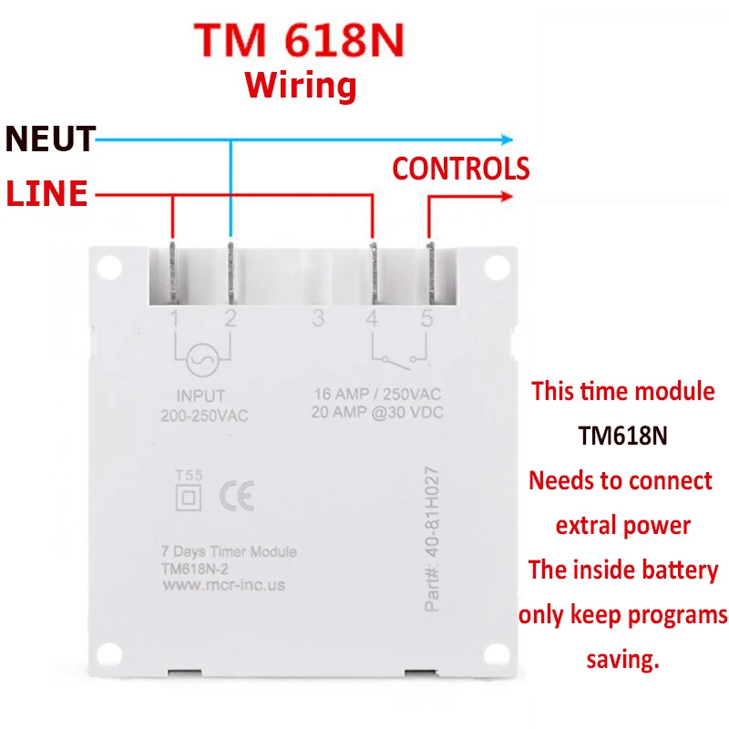 Sinotimer TM618N 220 в 230 В AC 7 дней программируемый таймер с функцией обратного отсчета времени и UL указано реле внутри