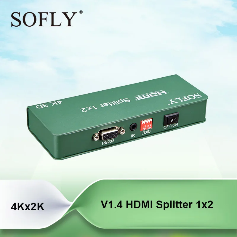 SOFLY V1.4b HDMI splitter with IR 2 port, 1 to 2 way switch splitter