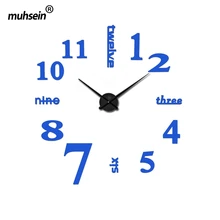 2019 new arrival quartz diy modern clocks needle acrylic watches big wall clock mirror sticker living