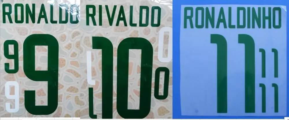 

2002 brazil RONALDO RIVALDO RONALDINHO nameset patch badge