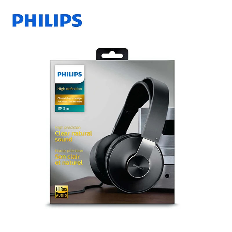 Профессиональные наушники Philips Hi-Res Audio SHP8000 с 40 мм драйвером HIFI звуковая поддержка микрофона проводное управление наушниками