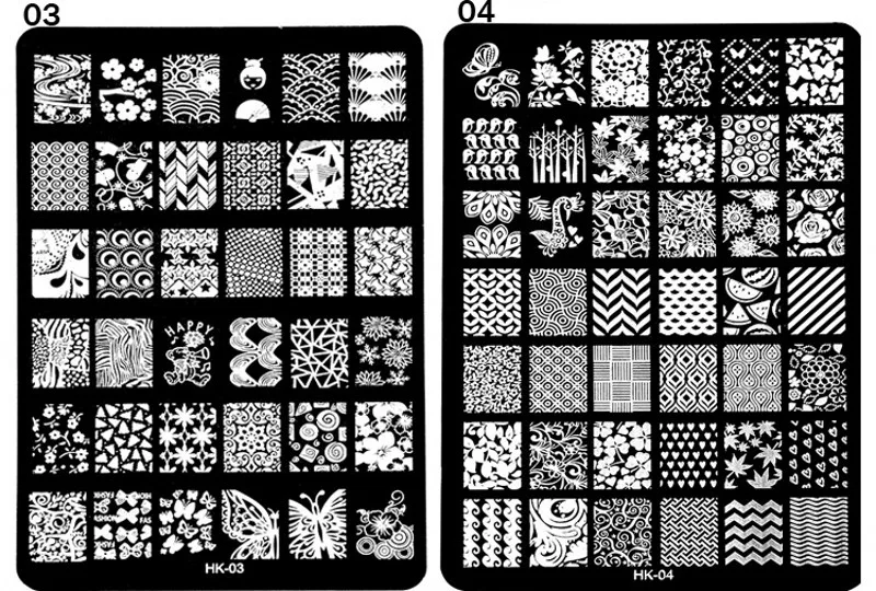 1 шт HK изображения пластины XL большой цветок бабочка птица шаблон для стемпинга для нейл-арта, изображения животных штамп пластины ногтей штамповки пластины(11