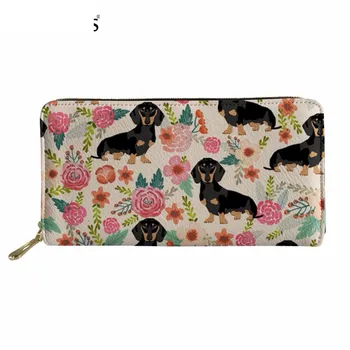 

Kawaii Dog/Puppy Dachshund Pattern Woman Cluth Wallet Brand Design Female Zipper Big Purse Phone Credit Card Holder Murse Sumka
