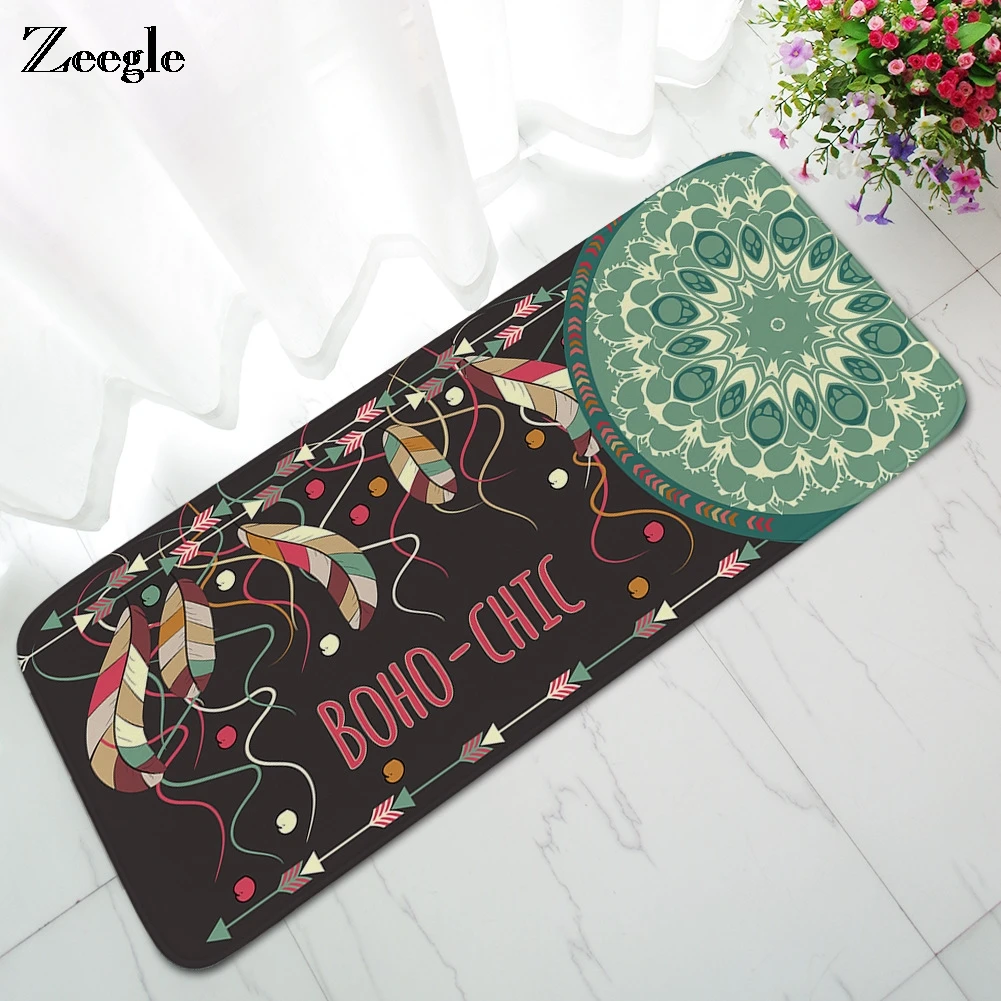 Zeegle Boho шикарные ковры для гостиной Нескользящие напольные впитывающие коврики кухонные коврики в индийском стиле прикроватные Коврики для спальни