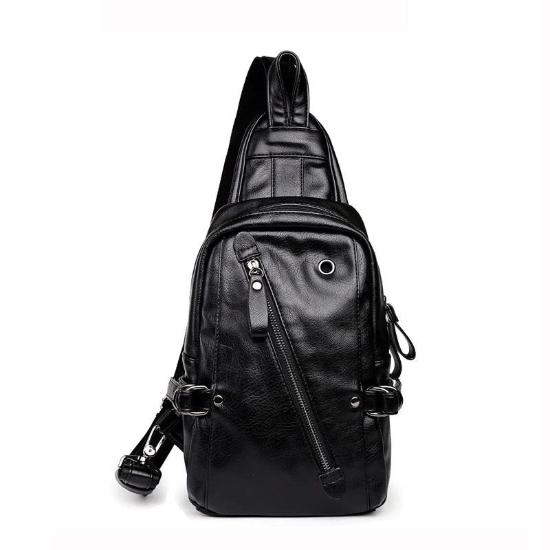 

Men's Crossbody Chest Bags High-quality Brand PU Shoulder Bags Business Trend Messenger Bag Male Anti-theft Casual Travel Bag