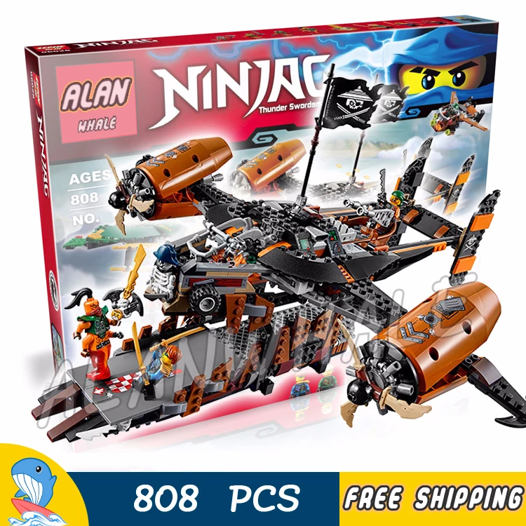 

757pcs Ninja Misfortune's Keep Pirate Flyer Airship Escape Boat 10462 Model Building Blocks Kid Toys Bricks Compatible With Lego