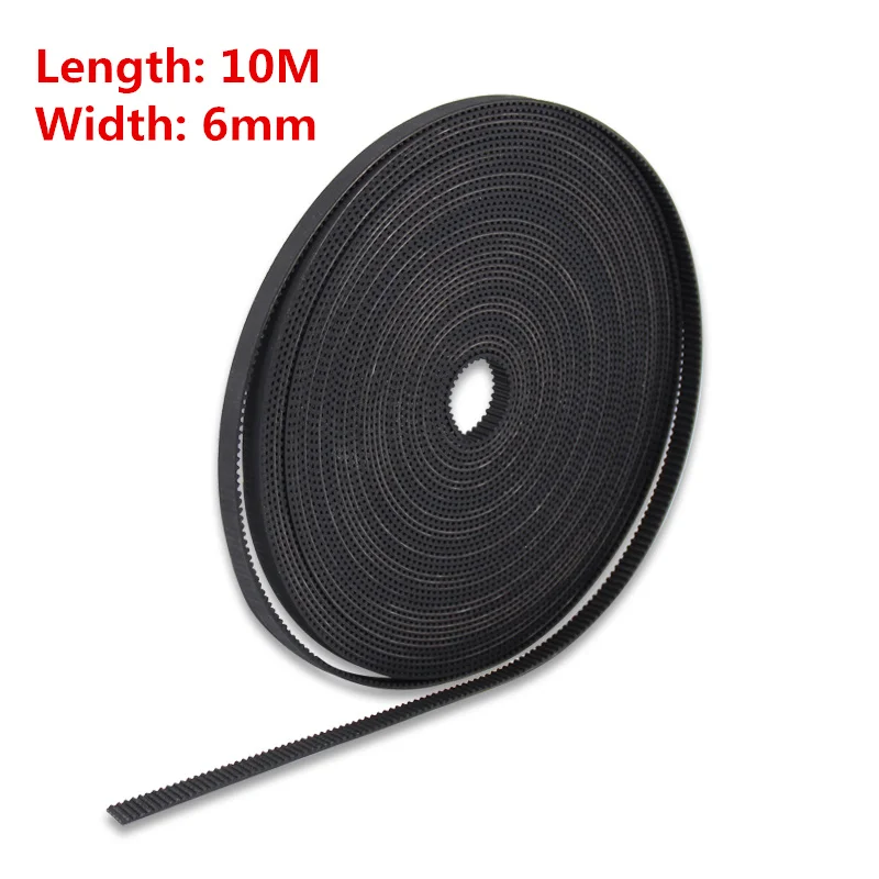 

10M GT2 timing belt width 6mm Rubber 2GT-6mm used in linear drive Small Backlash 2GT belt pulley for 3d printer