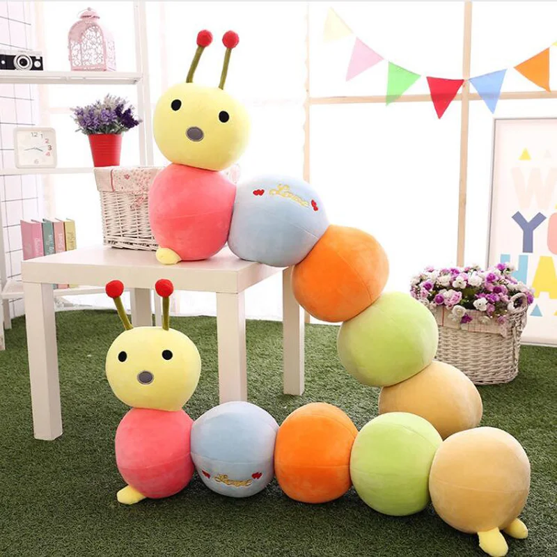 

Cute Colorful Caterpillar Plush Toy Millennium Worm Doll Soft Down Cotton Caterpillar Doll Pillow Baby Pillow Child Comfort Toy