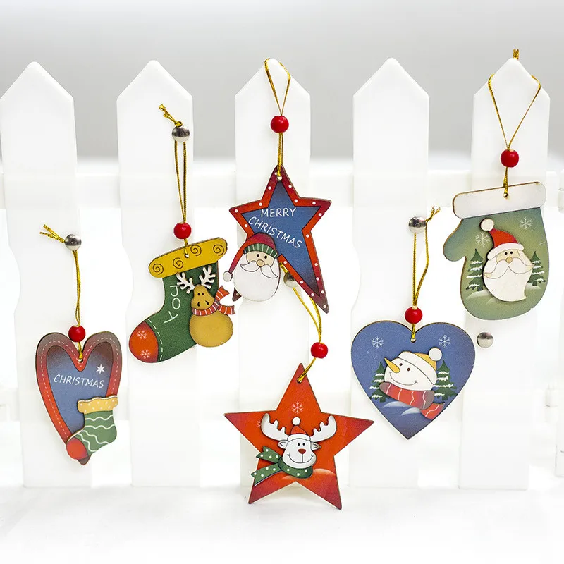

1pc Creative Wood Santa Claus Snowman Elk Hanging Pendant Ornament For Christmas Tree Festival Party Decoration