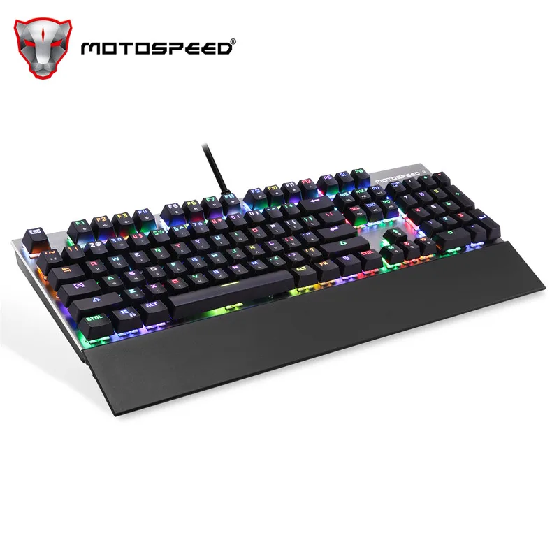 Original Motospeed CK108 RGB blue switch Mechanical Russian Keyboard Gaming Wired LED BacklitAnti-Ghosting for Gamer PC desktop Original Motospeed CK108 RGB blue switch Mechanical Russian Keyboard Gaming Wired LED BacklitAnti-Ghosting for Gamer PC desktop