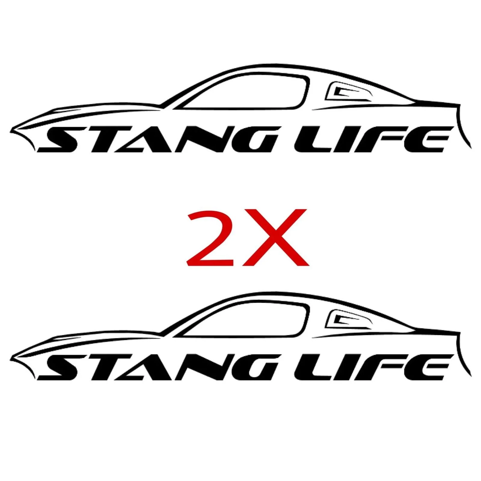 Car Styling For 2X Mustang Outline Vinyl Decal Sticker 8" on Aliexpress