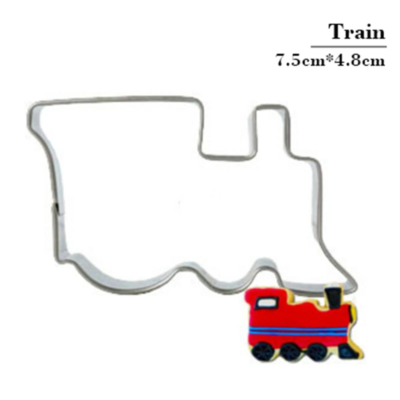 

Train Cookie Cutter DIY Cake Tools Handcraft Home Kitchen Baking Birthday Biscuit Pastry Stainless Steel Mould Biscuits Stamp
