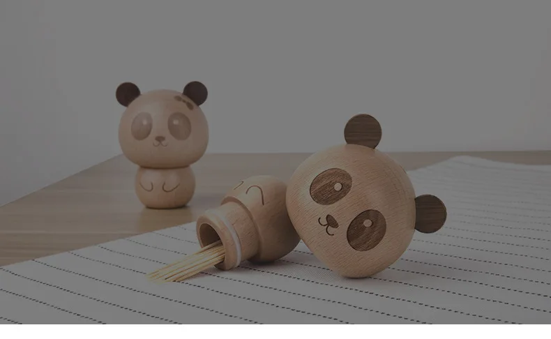 Креативная деревянная зубочистка коробка Прекрасный мультфильм Маленькая панда баночка для зубочисток обеденный стол украшение приложение Обои для рабочего Стола Подарок