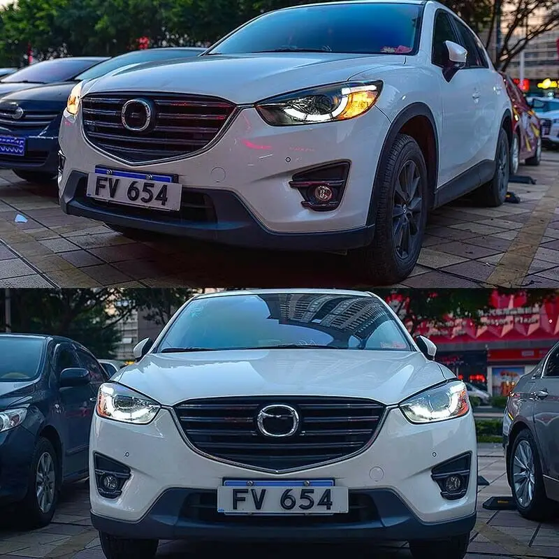 Динамический поворотник светодиодный фонарь DRLs Bi Xenon объектив проектора подходит для Mazda CX-5 13-15