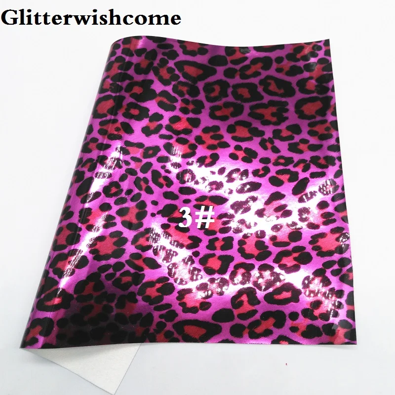 3 Glitterwishcome 21X29 см A4 Размеры виниловые обои для банты гладкой лакированной кожи с леопардовым принтом кожаный тканевый Искусственная кожа листы для банты, GM217A - Цвет: 3