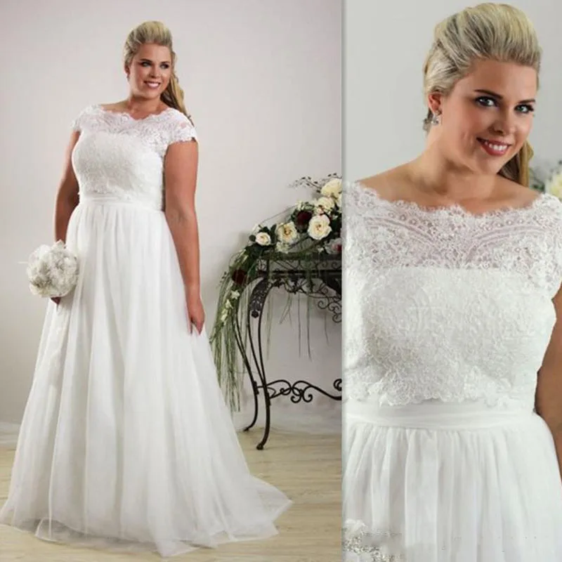 2017 Cap Рукава Плюс Размер Свадебное Платье Африканский Двух Частей женщины