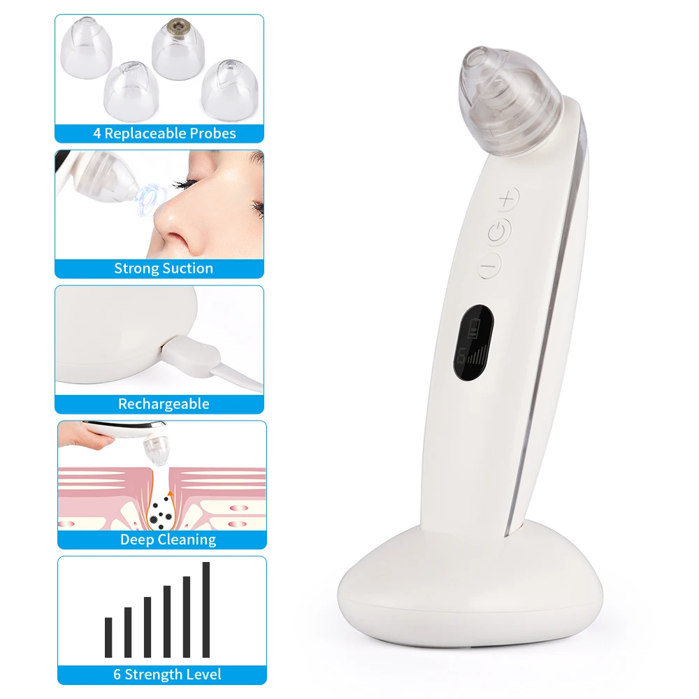 Removedor de Cravo Aspirador de pó Cuidados com a Pele Carga sem Fio Acne Poros Elétrico Cravo Sucção Ferramentas Base 13 Utensílios de cuidado facial