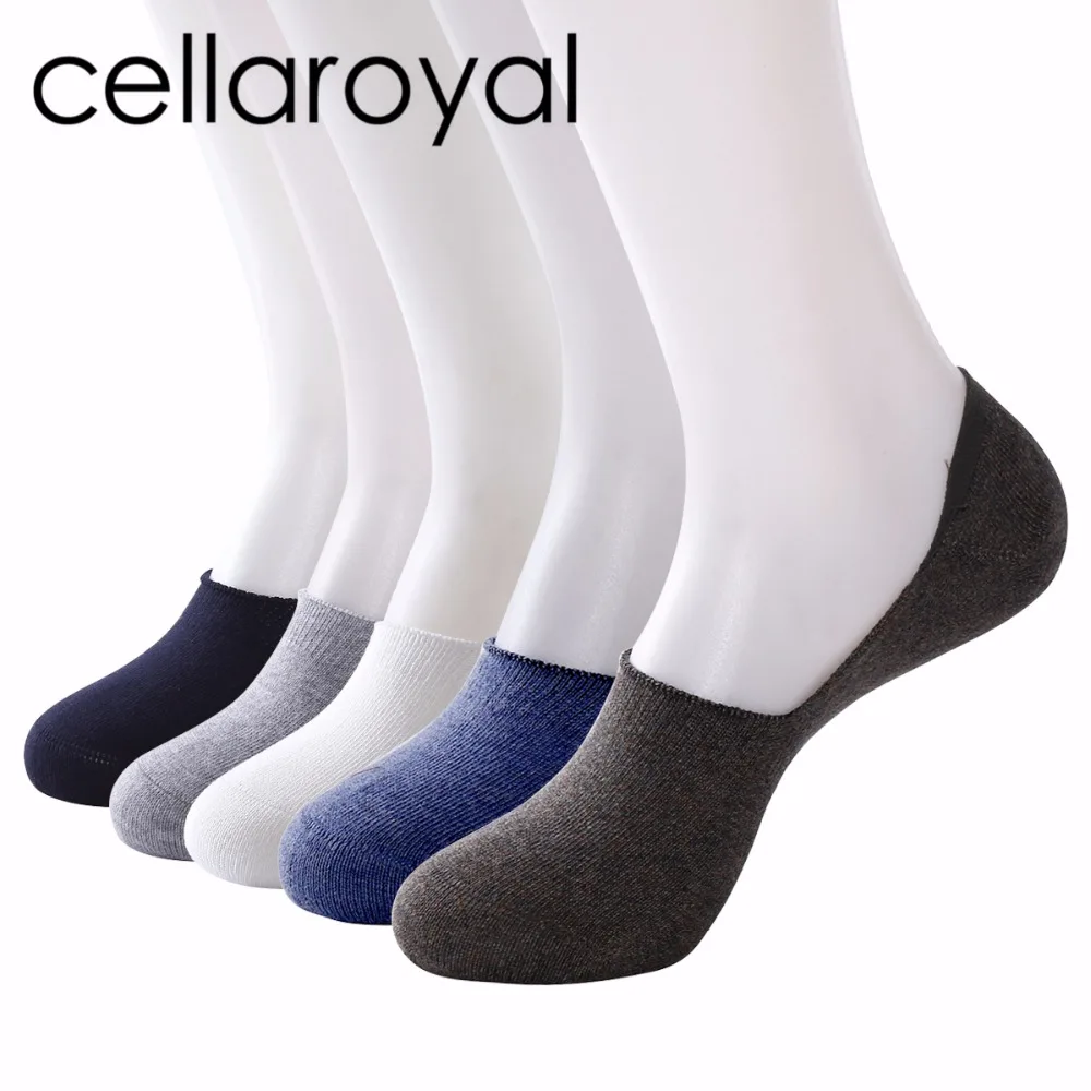 Cellaroyal Mens No Show Seamless Socks 5 Pack Casual Low Cut Loafers