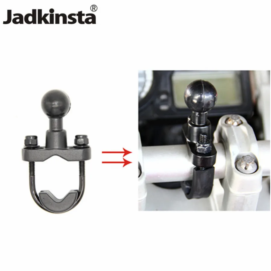 

Jadkinsta Two U-Bolt Clamps Motorcycle Handlebar Bike Rail Rod Mount Base 1 Inch Ball for Gopro Camera for Garmin Sony RAM Mount