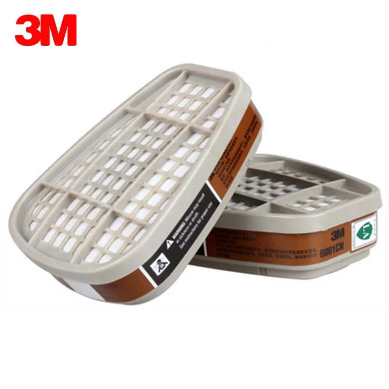 

3M 2PCS 6001CN Organic Vapor Cartridge Activated Carbon Filter Box Special For Respirator Masks Gas Mask Respiratory Protection