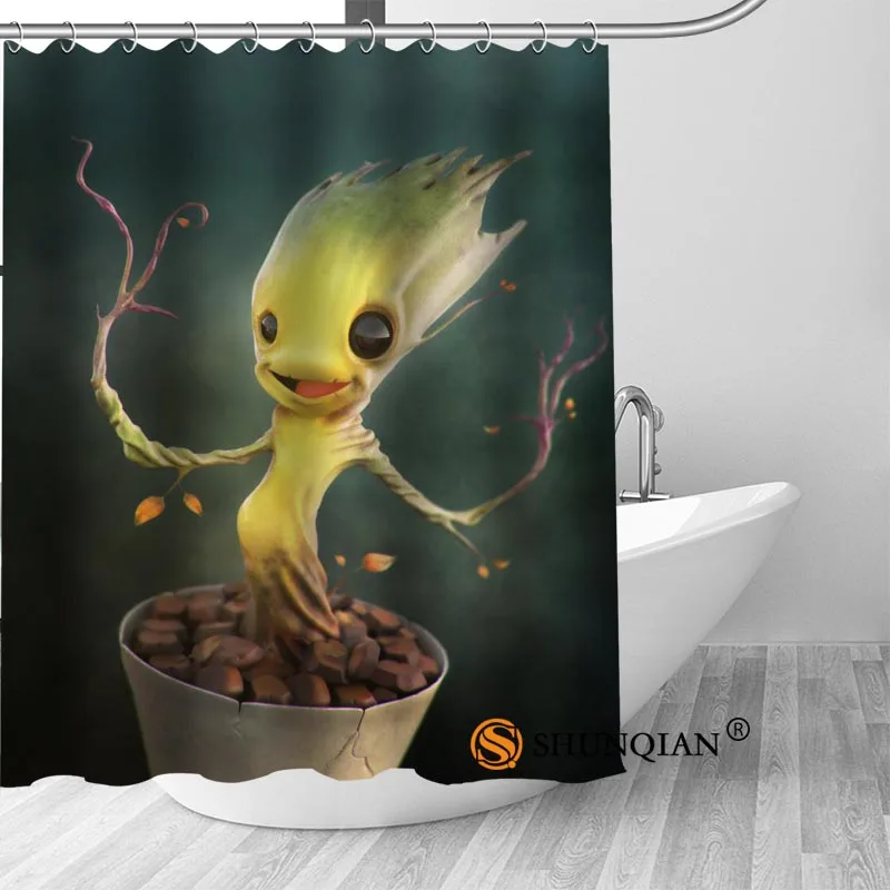 Custom baby groot занавес для ванной полиэстер современная тканевая для душа занавеска ванная комната красивый декор для ванной печать на фотографии - Цвет: 3 Shower Curtain