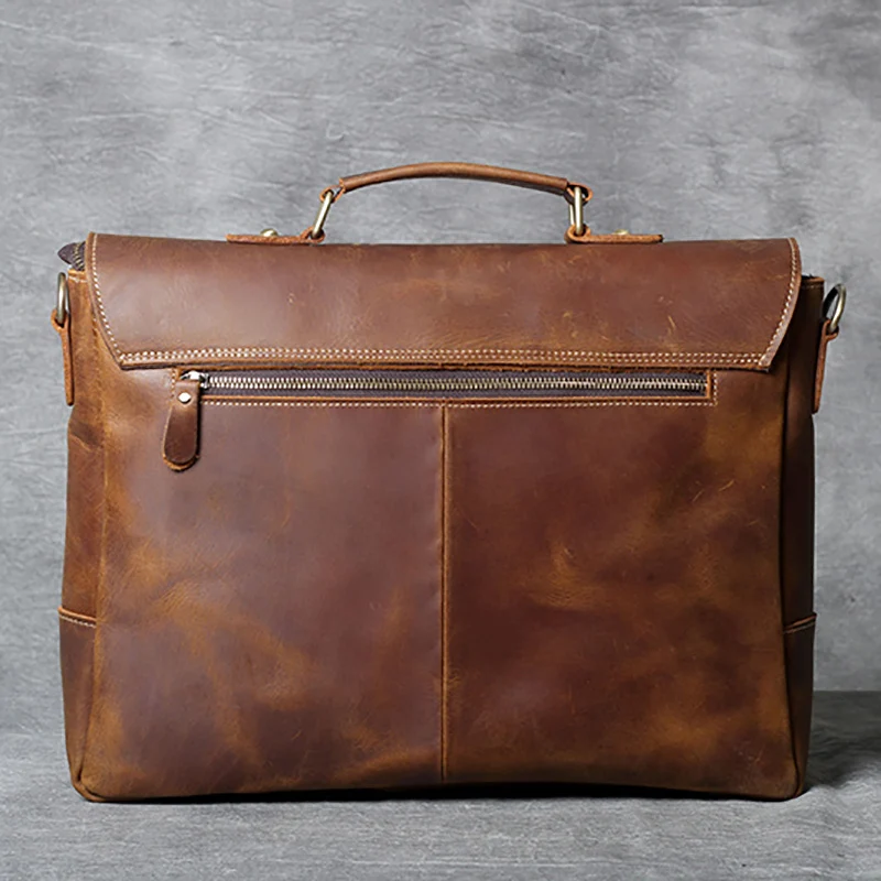 AETOO Retro head cowhide Briefcase handmade leather laptop bag men's shoulder crossbody bag