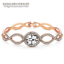 Neoglory хорошее качество браслет из австрийских кристаллов Браслеты Стразы, роза Золото Цвет вечерние ювелирные изделия бренд Шарм