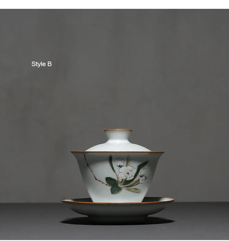 Пинни печи Ретро фарфоровый чайный набор кунг-фу ручная роспись керамические чайные наборы высокое качество Китай фарфор пигментированный Gaiwan